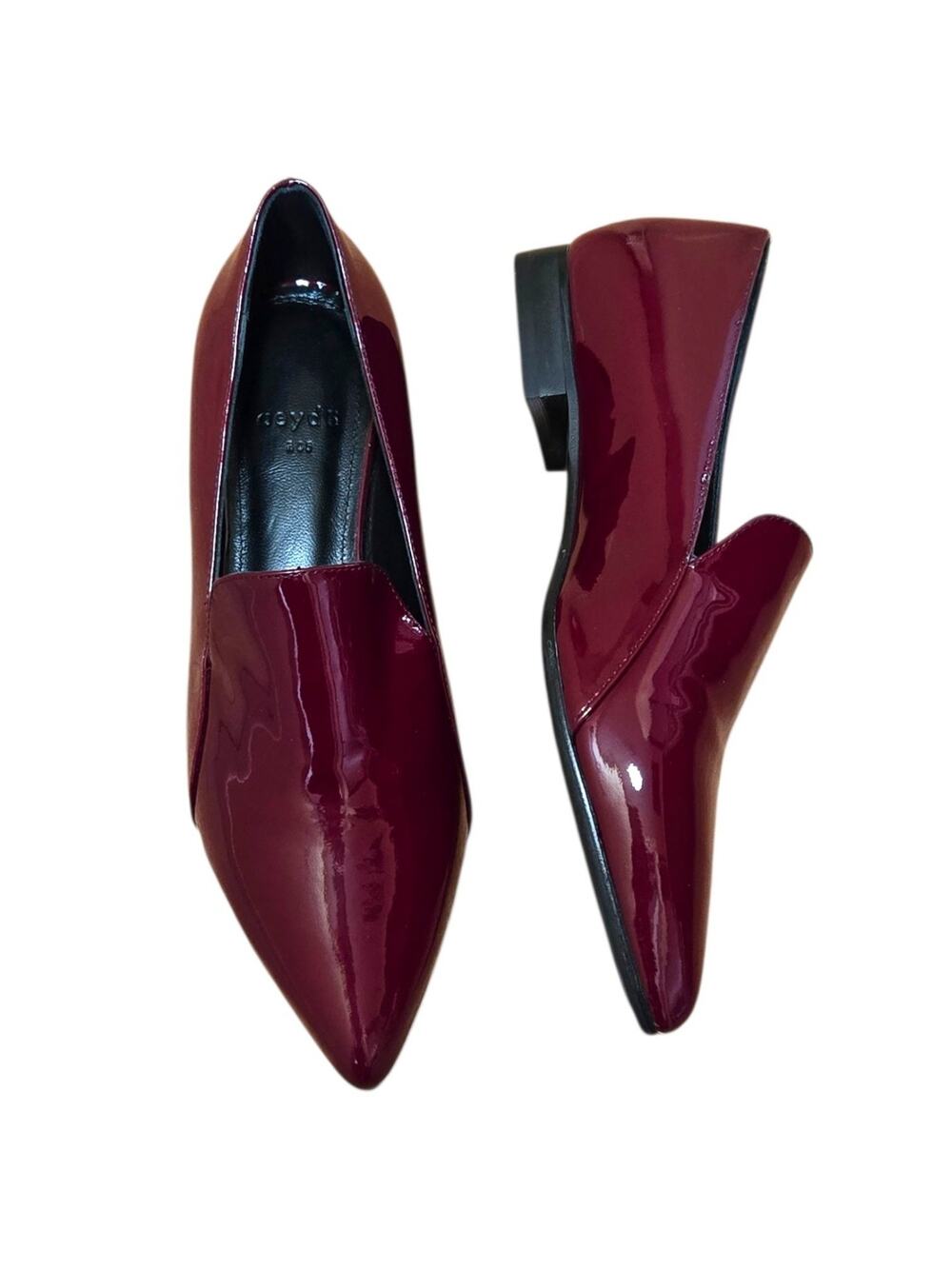 Aeyde Red Pointed Toe Patent Leather Minimalist Balletcore Ballet Flats